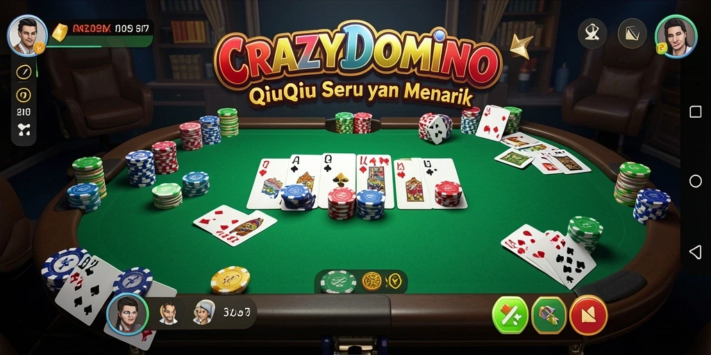 Screenshot gameplay CRAZYDOMINO yang menunjukkan serunya permainan QiuQiu.