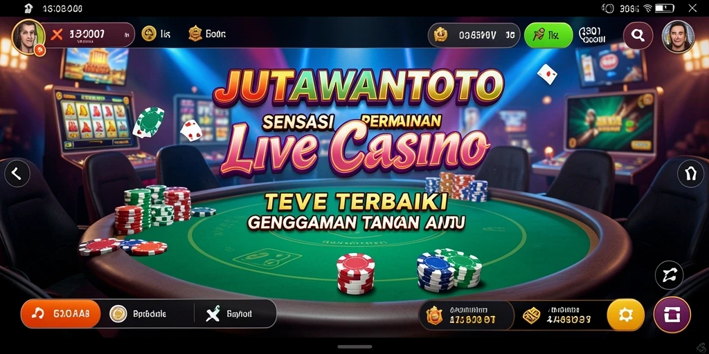 Screenshot utama JUTAWANTOTO menampilkan gameplay Live Casino yang menarik dan interaktif.