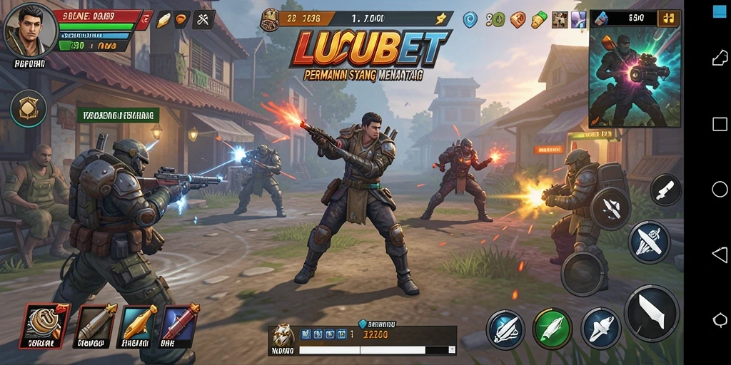 Tangkapan layar gameplay LUCUBET menampilkan pertempuran strategis yang intens.
