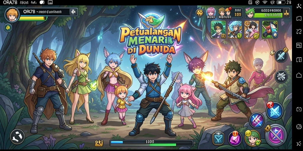 Tampilan gameplay ORA78 dengan karakter anime yang dinamis.