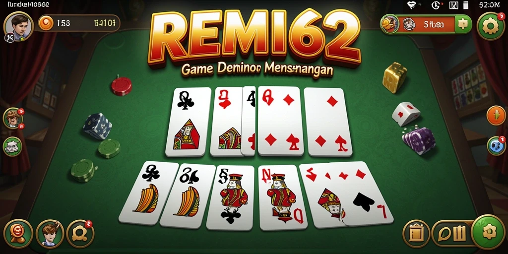 Tampilan gameplay REMI62 yang menarik dalam permainan Domino.