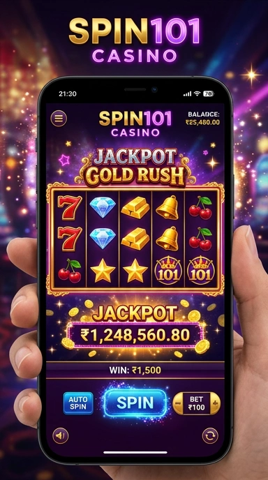 Tampilan utama aplikasi spin101 yang menarik.